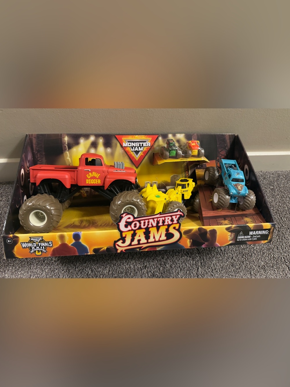 Monster Jam Country Jams Kids Monster Truck Set - Red, Yellow & Blue